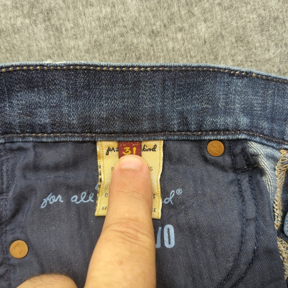 7 for all Mankind Jeans Womens 31‎ Blue Dojo Capri Casual Boho - Picture 10 of 13